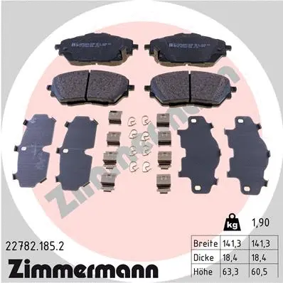 Diskinių stabdžių trinkelių rinkinys ZIMMERMANN 22782.185.2
