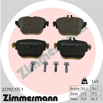 Diskinių stabdžių trinkelių rinkinys ZIMMERMANN 22792.175.1