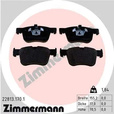 Diskinių stabdžių trinkelių rinkinys ZIMMERMANN 22813.170.1