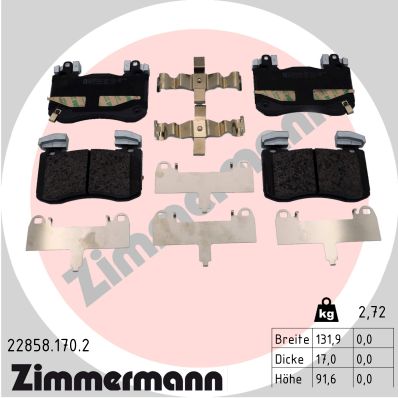 Diskinių stabdžių trinkelių rinkinys ZIMMERMANN 22858.170.2