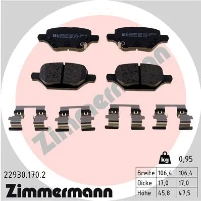 Diskinių stabdžių trinkelių rinkinys ZIMMERMANN 22930.170.2