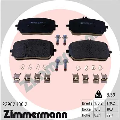 Diskinių stabdžių trinkelių rinkinys ZIMMERMANN 22962.180.2