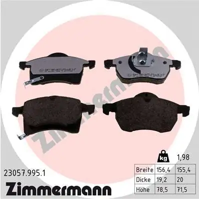 Diskinių stabdžių trinkelių rinkinys ZIMMERMANN 23057.995.1