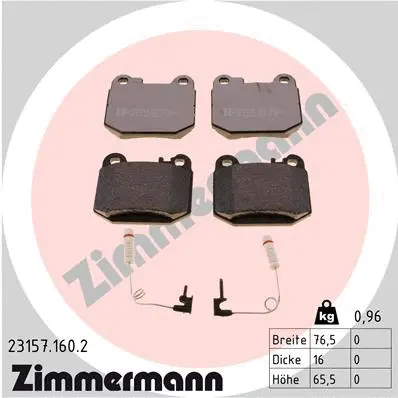 Diskinių stabdžių trinkelių rinkinys ZIMMERMANN 23157.160.2