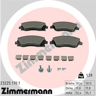 Diskinių stabdžių trinkelių rinkinys ZIMMERMANN 23225.170.1