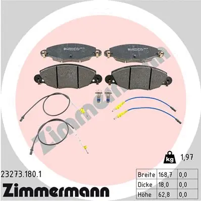 Diskinių stabdžių trinkelių rinkinys ZIMMERMANN 23273.180.1