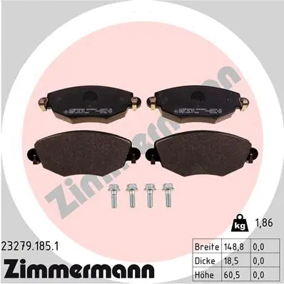 Diskinių stabdžių trinkelių rinkinys ZIMMERMANN 23279.185.1