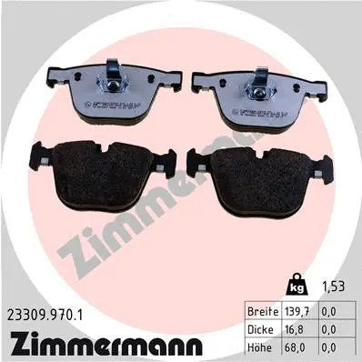 Diskinių stabdžių trinkelių rinkinys ZIMMERMANN 23309.970.1