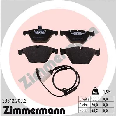 Diskinių stabdžių trinkelių rinkinys ZIMMERMANN 23312.200.2