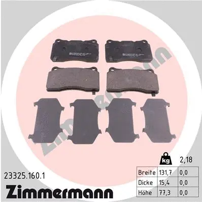 Diskinių stabdžių trinkelių rinkinys ZIMMERMANN 23325.160.1