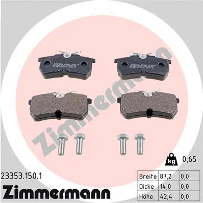 Diskinių stabdžių trinkelių rinkinys ZIMMERMANN 23353.150.1