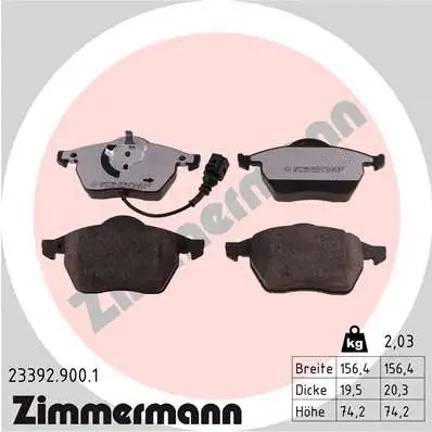 Diskinių stabdžių trinkelių rinkinys ZIMMERMANN 23392.900.1