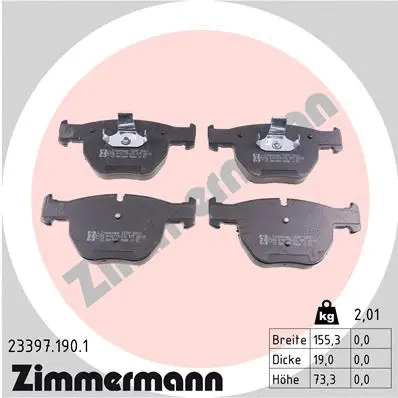 Diskinių stabdžių trinkelių rinkinys ZIMMERMANN 23397.190.1