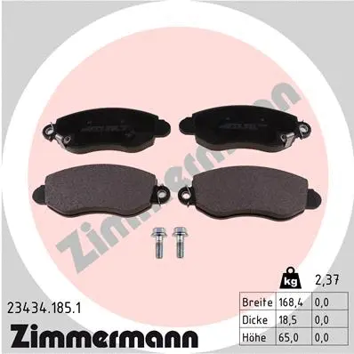 Diskinių stabdžių trinkelių rinkinys ZIMMERMANN 23434.185.1
