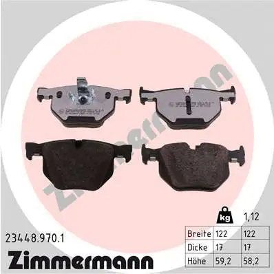 Diskinių stabdžių trinkelių rinkinys ZIMMERMANN 23448.970.1