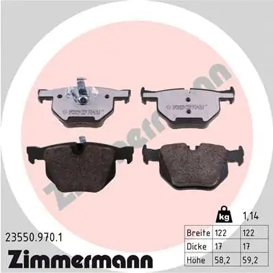 Diskinių stabdžių trinkelių rinkinys ZIMMERMANN 23550.970.1