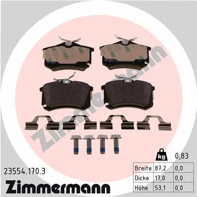 Diskinių stabdžių trinkelių rinkinys ZIMMERMANN 23554.170.3