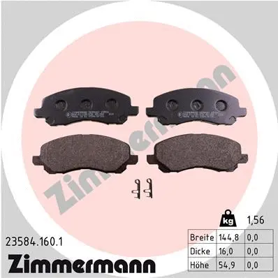 Diskinių stabdžių trinkelių rinkinys ZIMMERMANN 23584.160.1