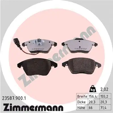 Diskinių stabdžių trinkelių rinkinys ZIMMERMANN 23587.900.1