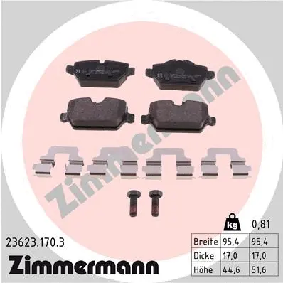 Diskinių stabdžių trinkelių rinkinys ZIMMERMANN 23623.170.3