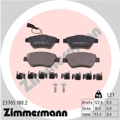Diskinių stabdžių trinkelių rinkinys ZIMMERMANN 23705.180.2