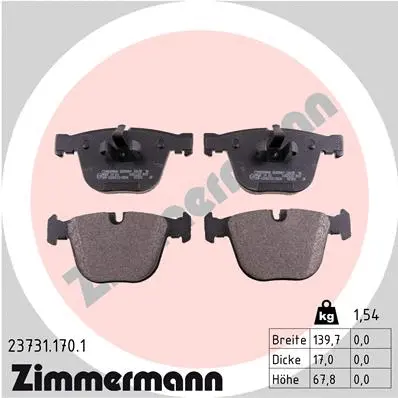 Diskinių stabdžių trinkelių rinkinys ZIMMERMANN 23731.170.1