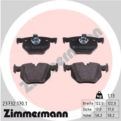 Diskinių stabdžių trinkelių rinkinys ZIMMERMANN 23732.170.1