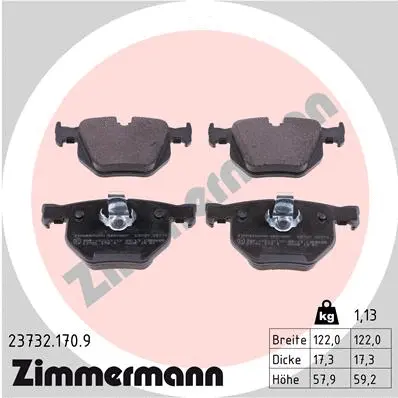 Diskinių stabdžių trinkelių rinkinys ZIMMERMANN 23732.170.9