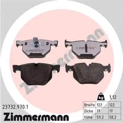 Diskinių stabdžių trinkelių rinkinys ZIMMERMANN 23732.970.1