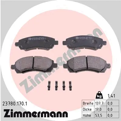 Diskinių stabdžių trinkelių rinkinys ZIMMERMANN 23780.170.1