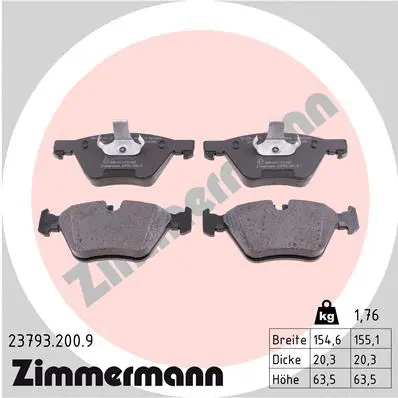 Diskinių stabdžių trinkelių rinkinys ZIMMERMANN 23793.200.9