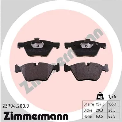 Diskinių stabdžių trinkelių rinkinys ZIMMERMANN 23794.200.9