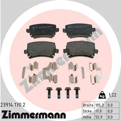 Diskinių stabdžių trinkelių rinkinys ZIMMERMANN 23914.170.2