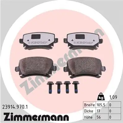 Diskinių stabdžių trinkelių rinkinys ZIMMERMANN 23914.970.1