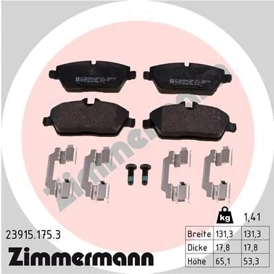 Diskinių stabdžių trinkelių rinkinys ZIMMERMANN 23915.175.3