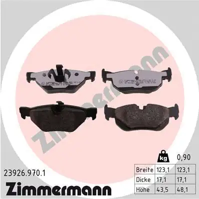 Diskinių stabdžių trinkelių rinkinys ZIMMERMANN 23926.970.1
