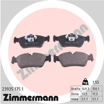 Diskinių stabdžių trinkelių rinkinys ZIMMERMANN 23935.175.1