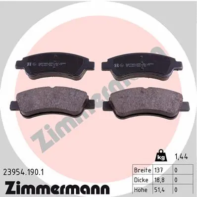 Diskinių stabdžių trinkelių rinkinys ZIMMERMANN 23954.190.1