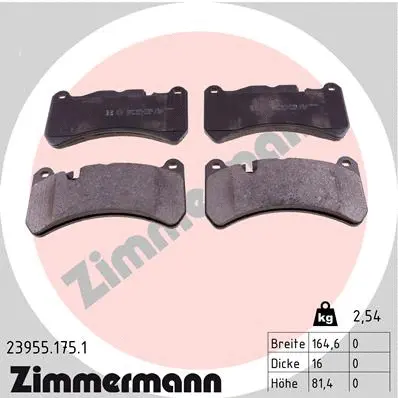 Diskinių stabdžių trinkelių rinkinys ZIMMERMANN 23955.175.1