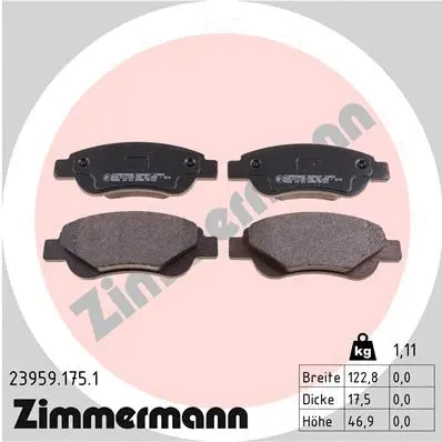 Diskinių stabdžių trinkelių rinkinys ZIMMERMANN 23959.175.1