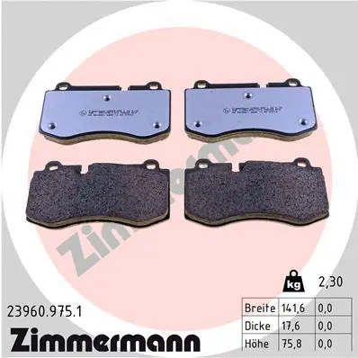 Diskinių stabdžių trinkelių rinkinys ZIMMERMANN 23960.975.1
