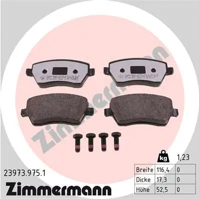 Diskinių stabdžių trinkelių rinkinys ZIMMERMANN 23973.975.1
