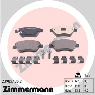 Diskinių stabdžių trinkelių rinkinys ZIMMERMANN 23982.180.2