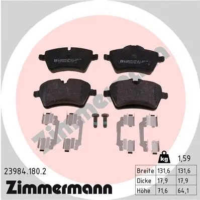 Diskinių stabdžių trinkelių rinkinys ZIMMERMANN 23984.180.2