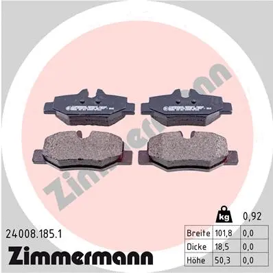 Diskinių stabdžių trinkelių rinkinys ZIMMERMANN 24008.185.1
