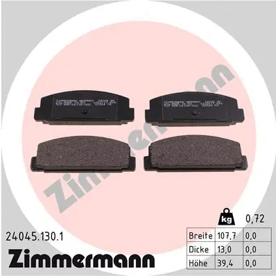 Diskinių stabdžių trinkelių rinkinys ZIMMERMANN 24045.130.1