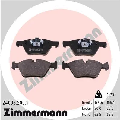 Diskinių stabdžių trinkelių rinkinys ZIMMERMANN 24096.200.1