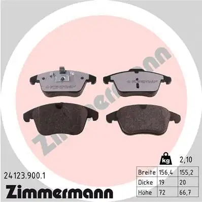 Diskinių stabdžių trinkelių rinkinys ZIMMERMANN 24123.900.1