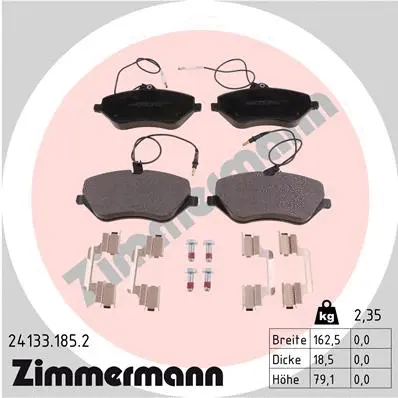 Diskinių stabdžių trinkelių rinkinys ZIMMERMANN 24133.185.2