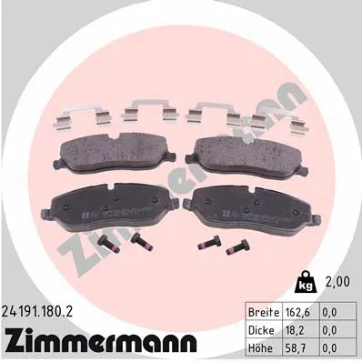 Diskinių stabdžių trinkelių rinkinys ZIMMERMANN 24191.180.2